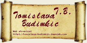 Tomislava Budimkić vizit kartica